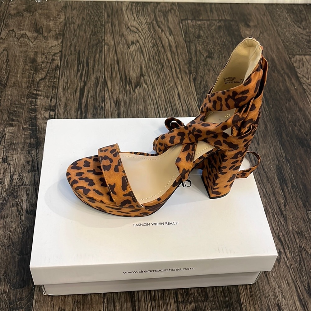 Cheetah  / leopard Print Strap Heels